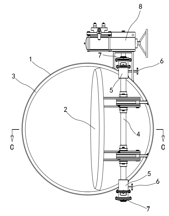 一種雙球面硬密封煙道擋板 一種雙球面硬密封煙道擋板